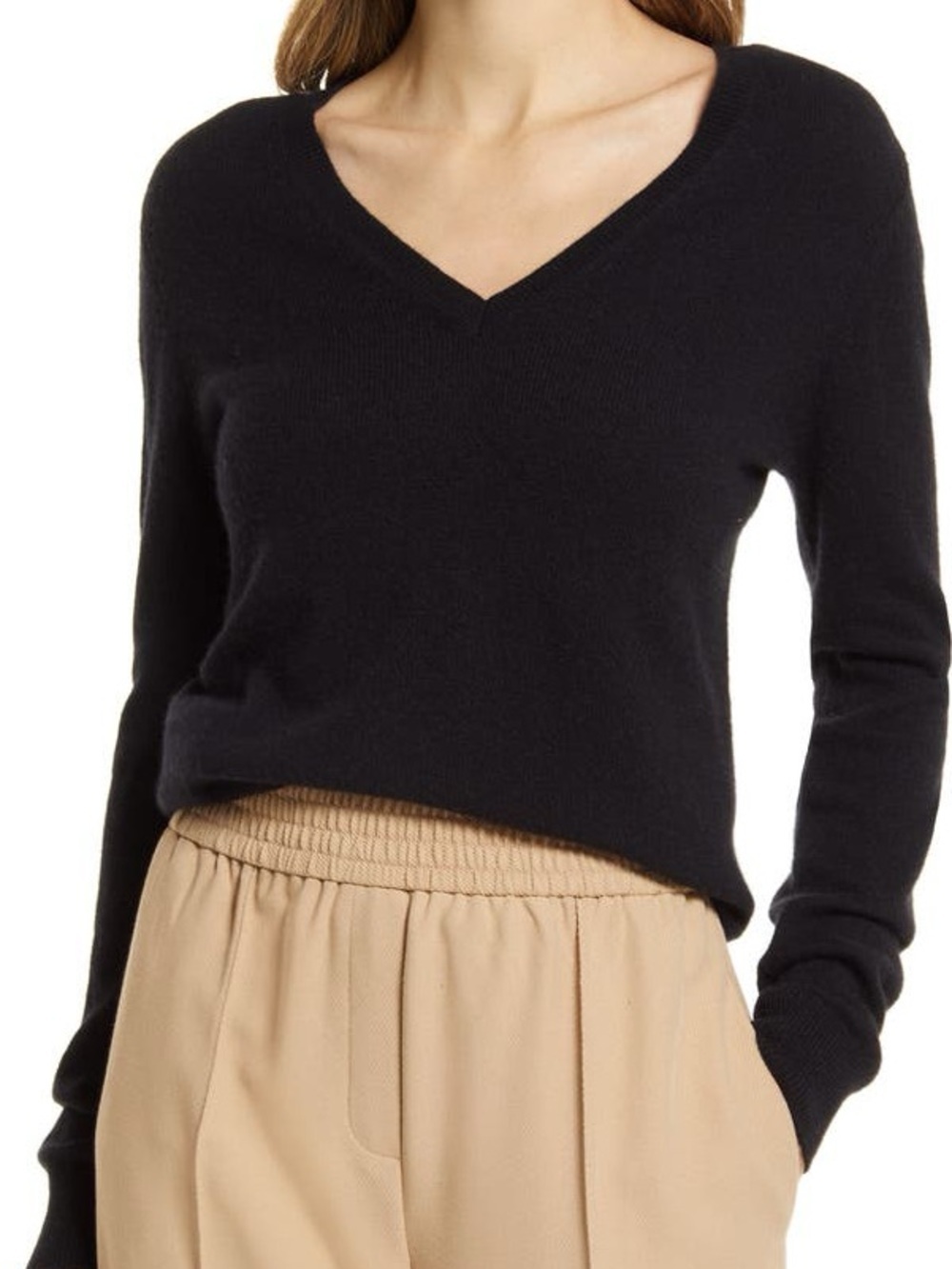 NWOT Nordstrom Cashmere Essential V-Neck Sweater Size XL Women’s